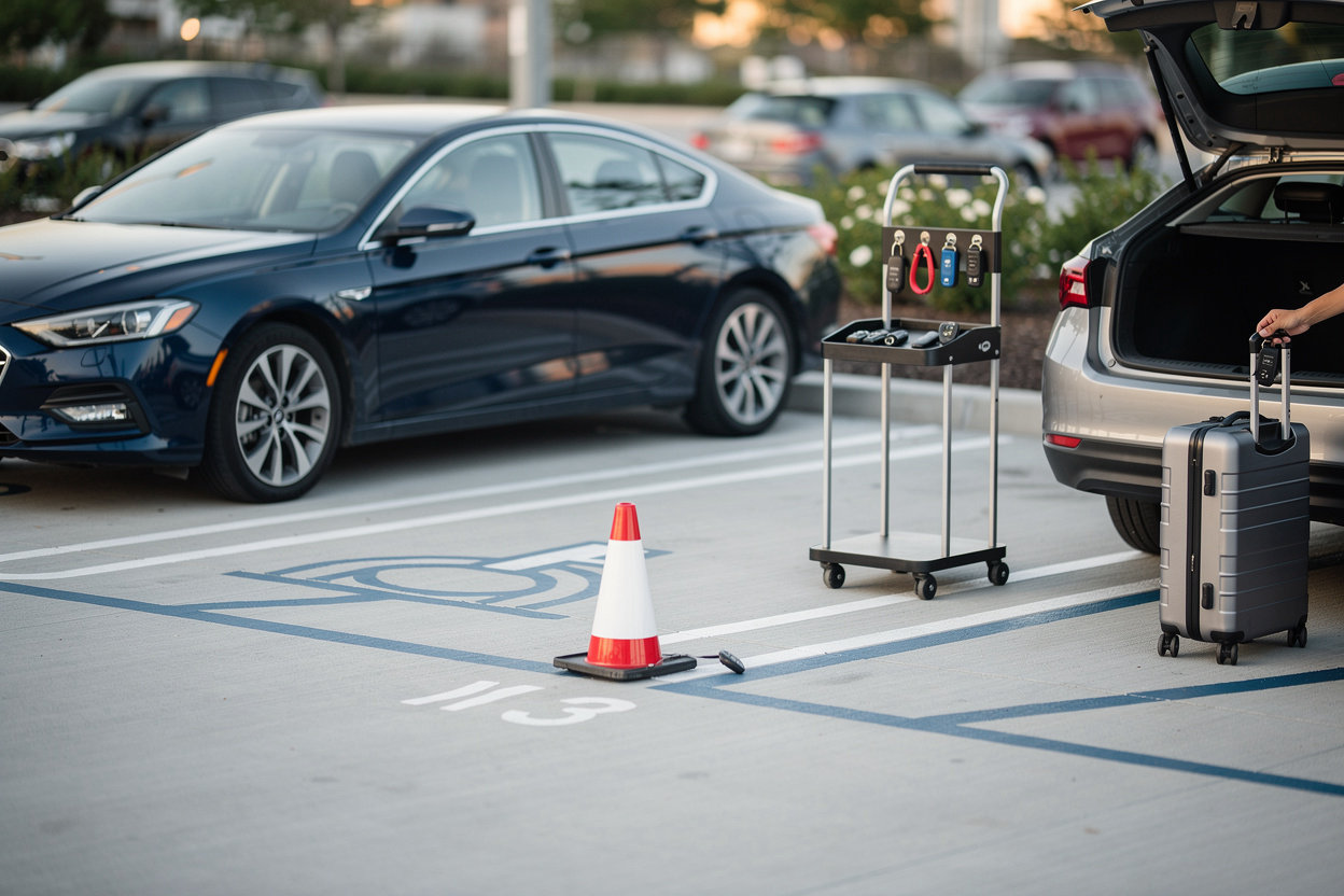 Lines Parking Burbank professional parking facility with reserved spaces